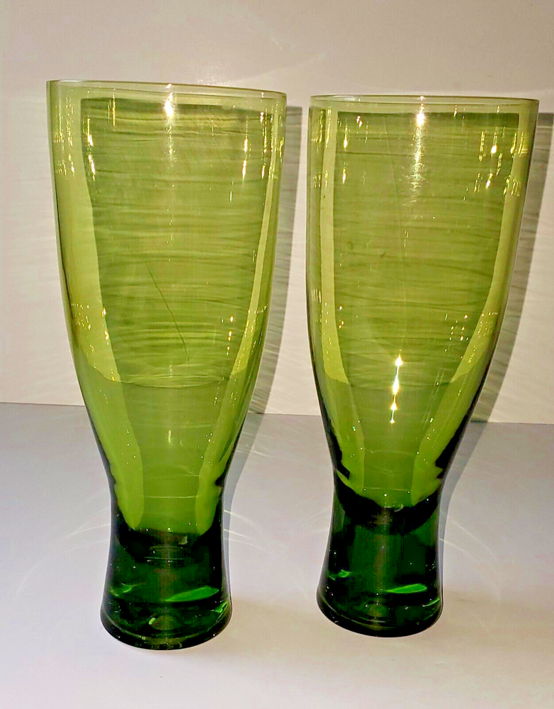 MCM Lenox Imperial Emerald Green Set Of 2 Drinking Glasses Tumblers 8