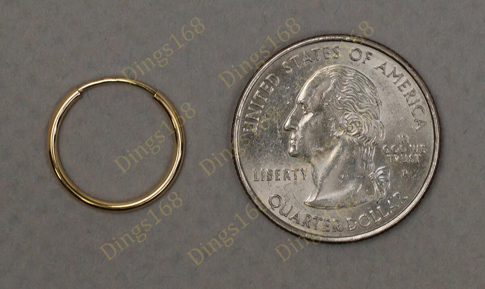 18K Gold Filled Nickel-Free 16mm Huggie Hoop Earrings Tarnish-Resistant  