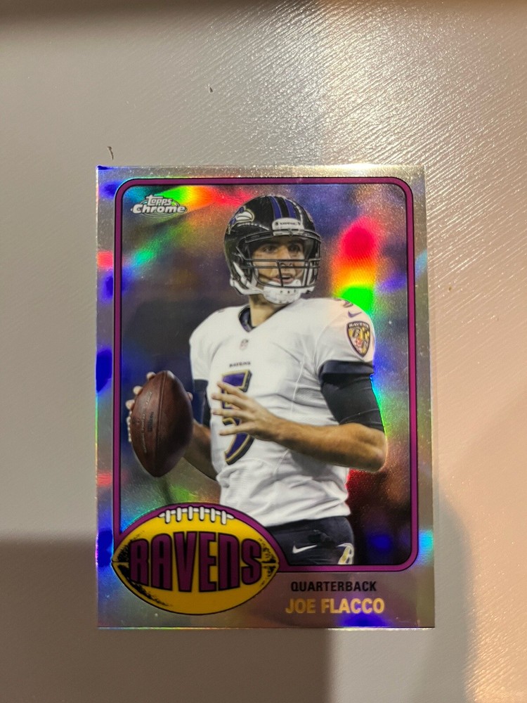 2015 TOPPS CHROME MINI #T60-JF JOE FLACCO REFRACTOR #’D /50 BALTIMORE RAVENS