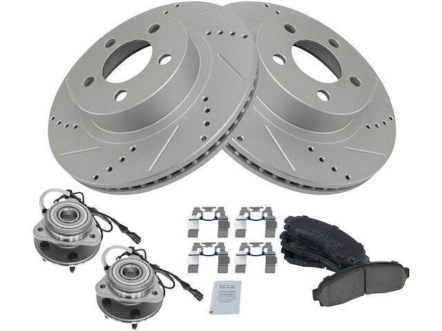 Front Brake Pad and Rotor and Wheel Hub Kit fits Explorer Sport 2001-2002 45BWYB