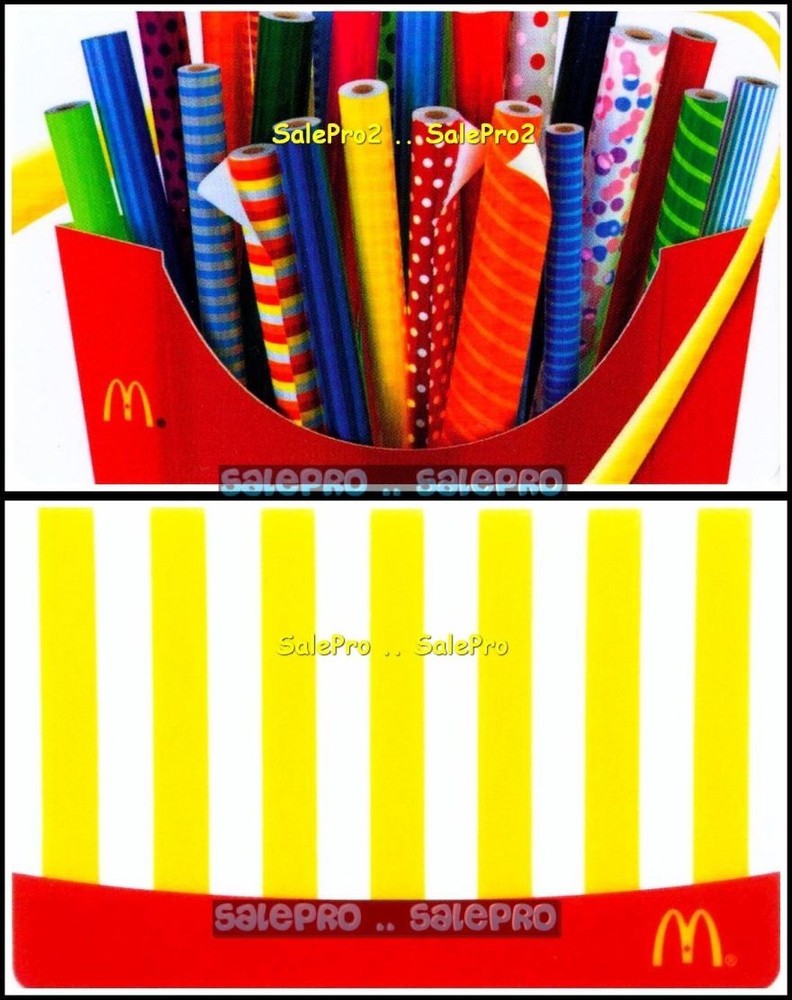 2 McDonald's Christmas Wrapping Paper Rolls French Fries Collectible Gift Cards