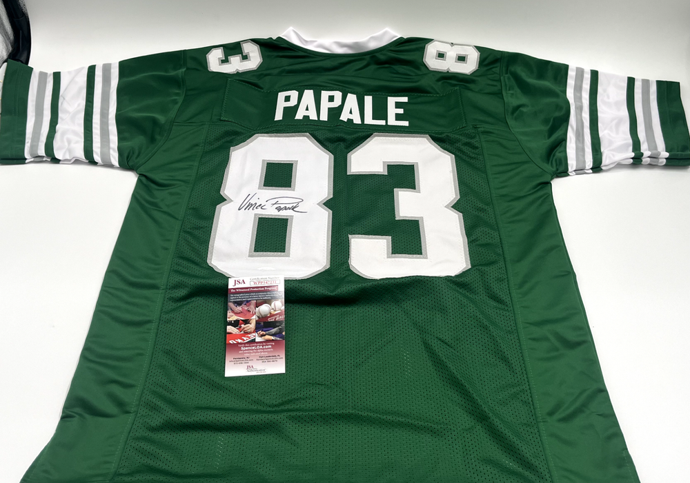 Vince Papale Signed Custom Eagles Jersey (JSA COA)-image