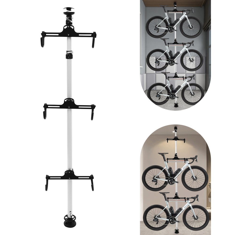 3-Bike Free Standing Vertical Storage Rack Holds 30kg