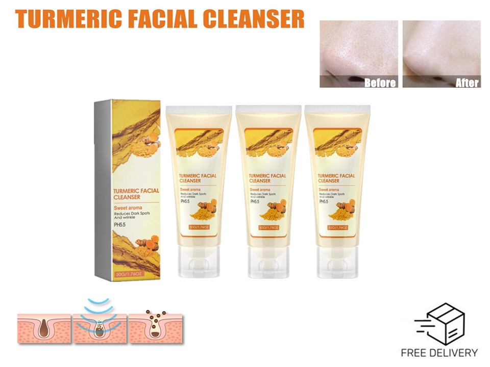 Turmeric Facial Cleanser | Deep Cleansing ,reduce Dark Spots ,brighten Ski FAST