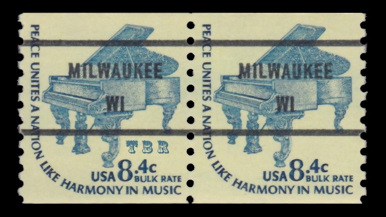 1615Cd Piano 8.4c MILWAUKEE WI Bureau Precancel 81 Americana Pair MNH - Buy Now-image
