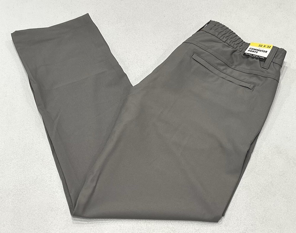 Marc New York Mens Slim Fit Stretch Commuter Pants Gray 32X32