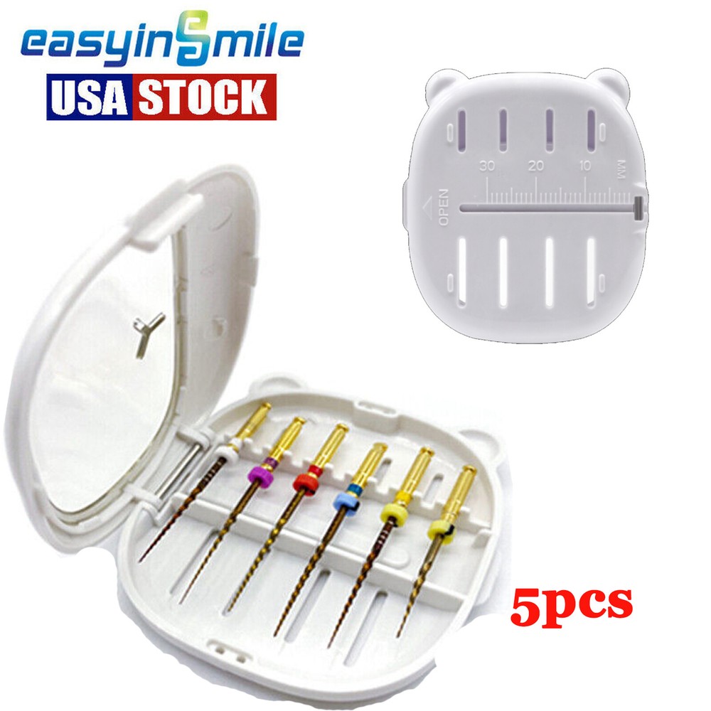 5x Dental Endo Files Sterilization Box Autoclavable Files Measure Ruler Holder