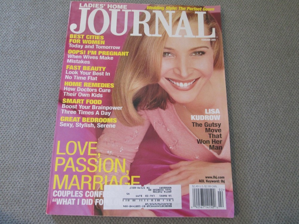 2000 Ladies Home Journal February Lisa Kudrow Smart Food vintage magazine