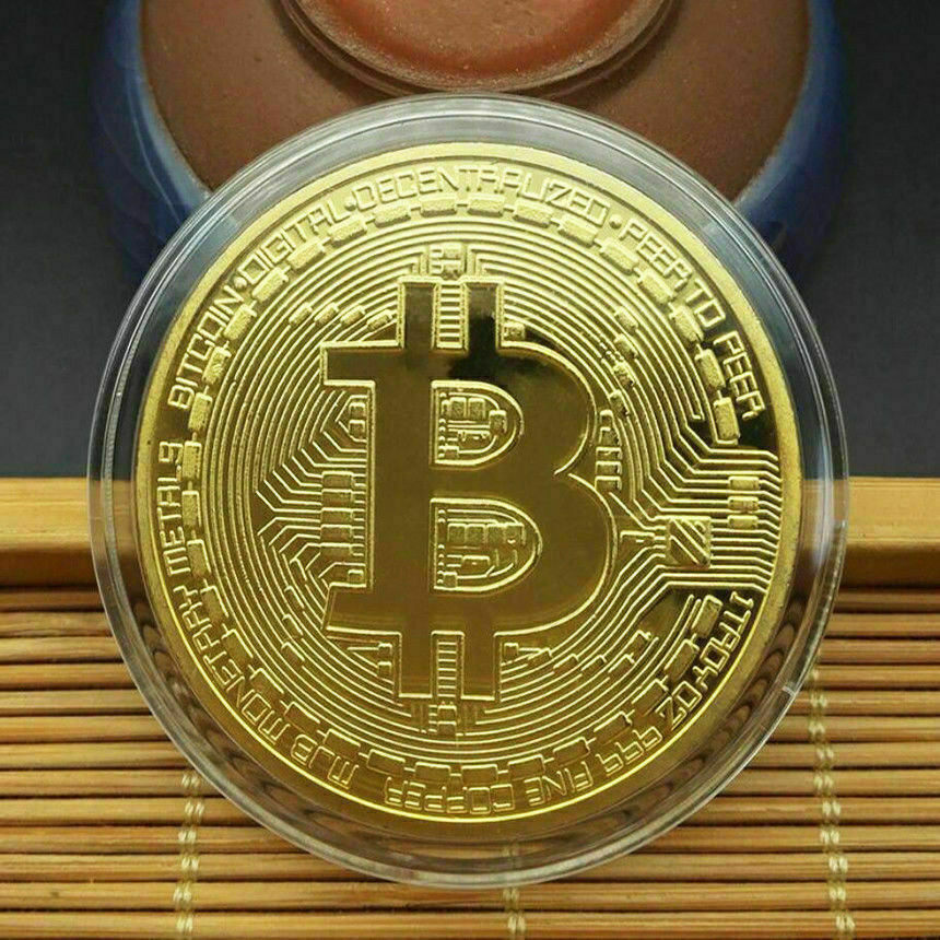 1Pcs Gold Bitcoin Coins Commemorative 2020 New Collectors Gold Plated Bit Coin