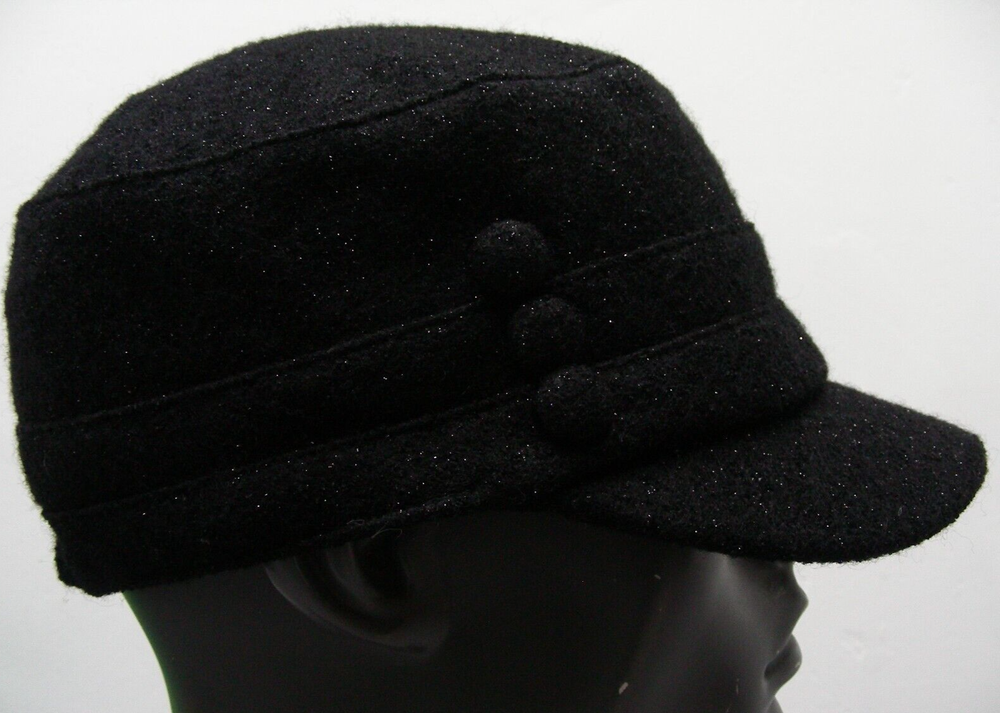 APT. 9 - Black Textured with Silver Specs - One Size Stretch Fit Cadet Cap Hat!