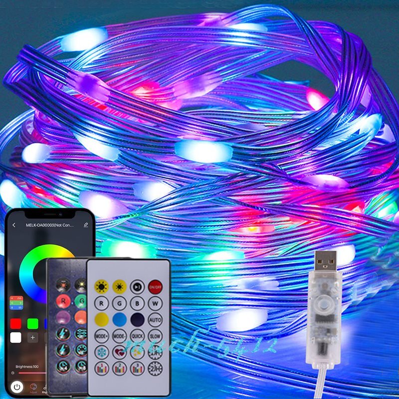 16/33FT 50/100LED Strip Rope Light Tube String Garden Party Xmas Wedding Outdoor