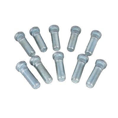 10 Zinc Steel Wheel Studs A3130 for GM & Mopar 7/16x20 with .472 Knurl