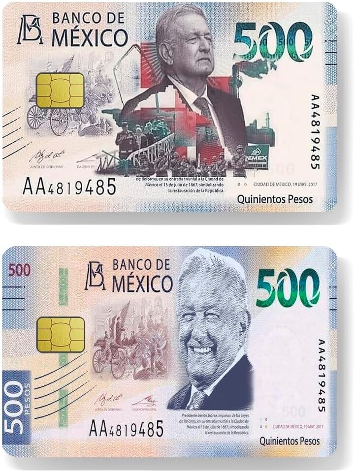 Credit Card Sticker Small Chip Debit Card Skin Cover Mexican Bank Card Transp...-image