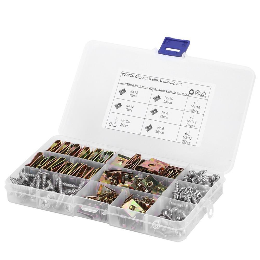 Car Interior Trim Fastener Kit Assortment with Stainless Steel Screws 6 8 10 12