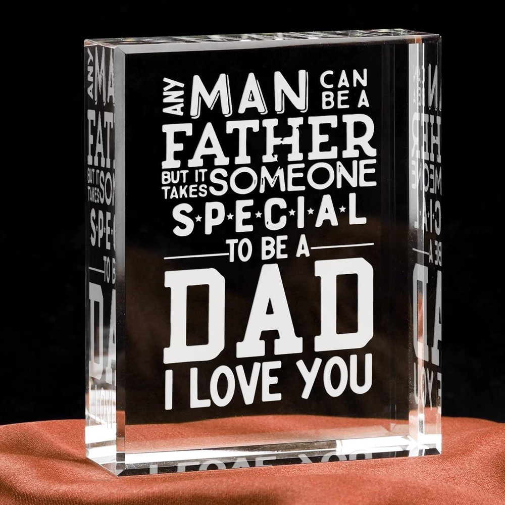 Figurine Gift for Dad Square Clear Small Carved Romantic Novelty Home Decor