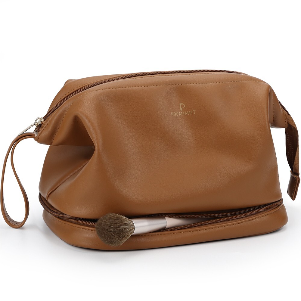 Large Wide-open Makeup Bag Double Layer Cosmetic Bag for Women