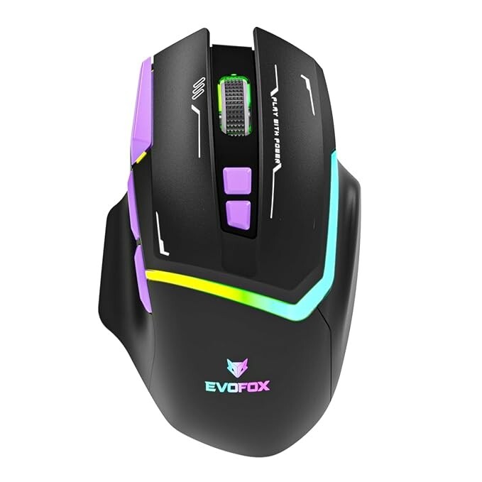 EvoFox Banshee 500mAh Wireless Gaming Mouse with 2.4G BT Wired Modes Lag-Free