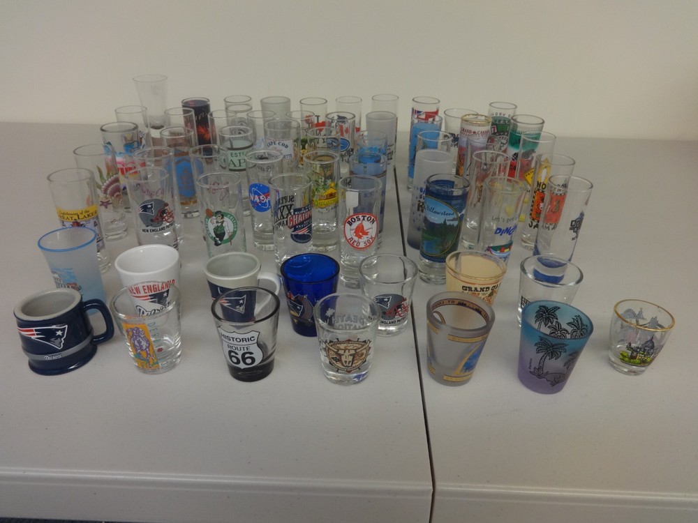 Short & Tall Collectible Shot Glasses - States, Sports, Countries, Sites- U Pick