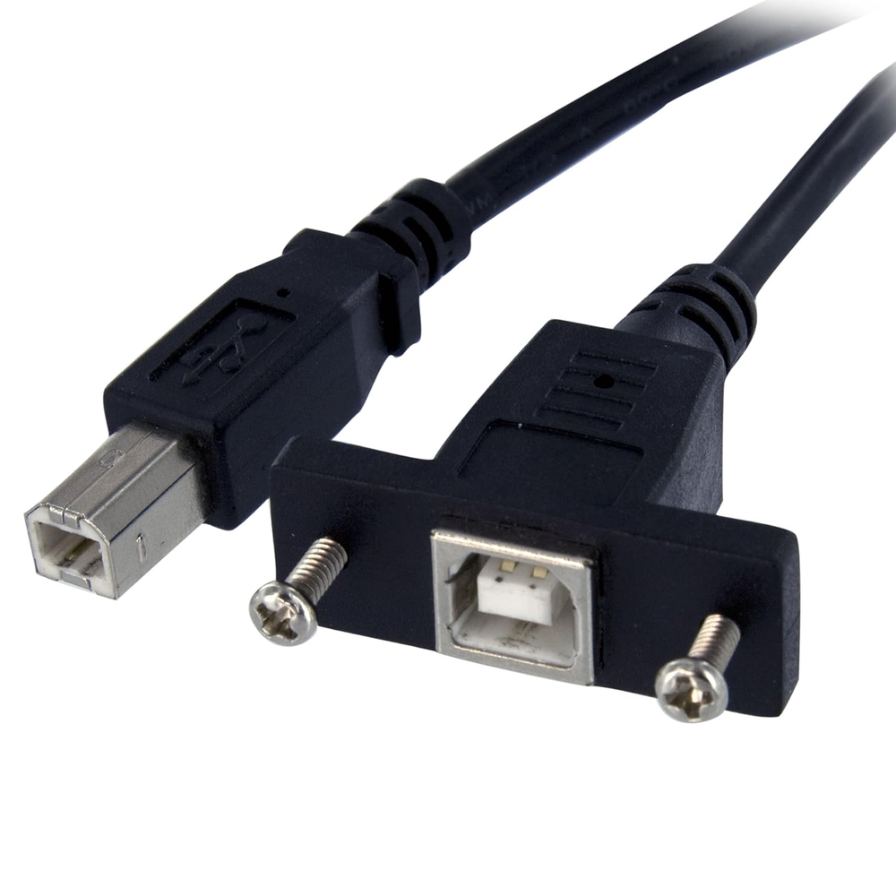 3ft Panel Mount USB B Male to Female Extension Cable