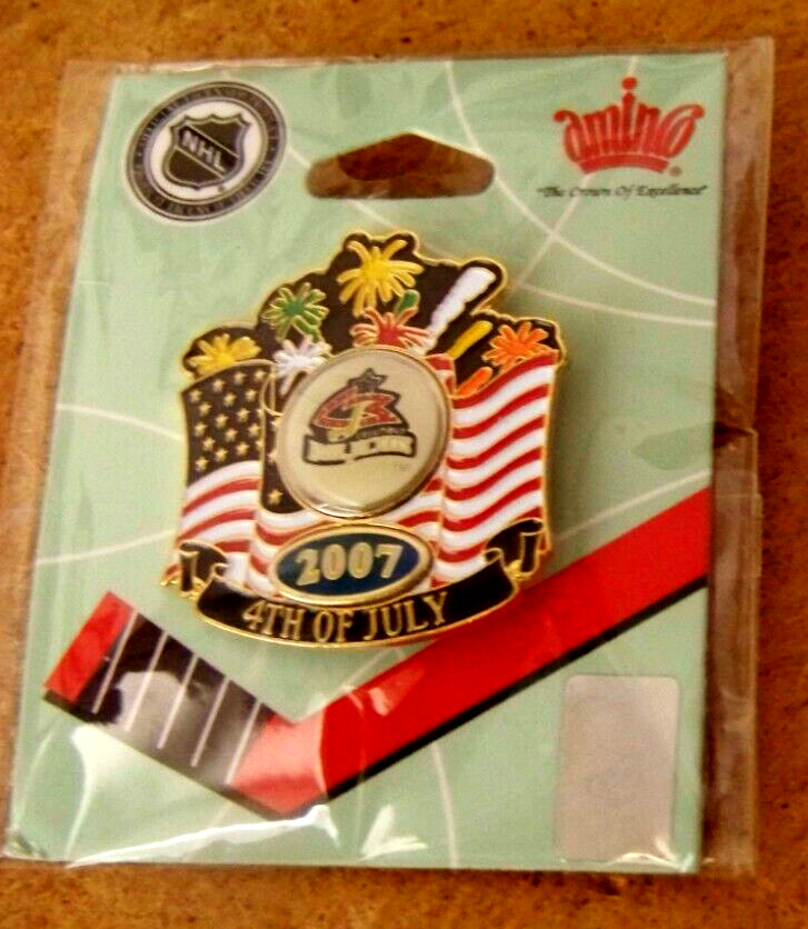 2007 Columbus Blue Jackets 4th Fourth of July lapel pin NHL