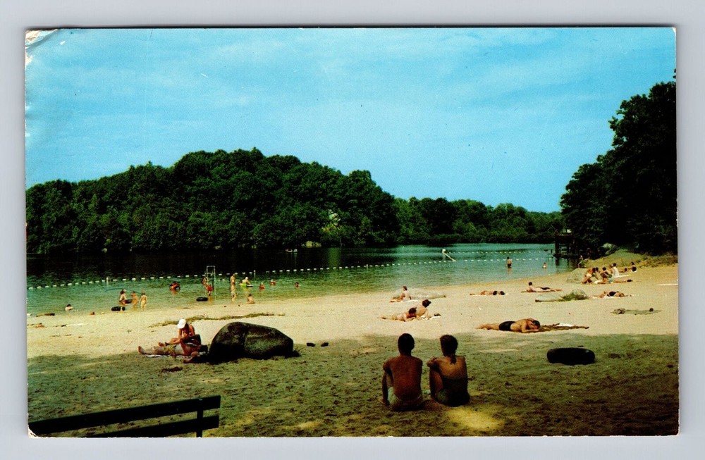 Berkeley Springs WV-West Virginia, Beach, Cacapon State Park, Vintage Postcard