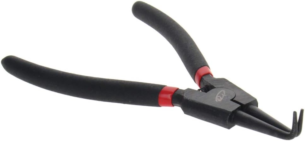 External Snap Ring Plier Angled Retaining Ring Pliers Straight Nose, 7-Inch 1Pcs
