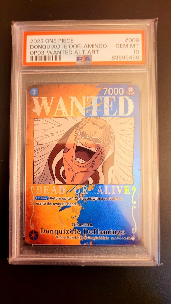 Donquixote Doflamingo PSA 10 One Piece OP03 009 Wanted Alt Art English