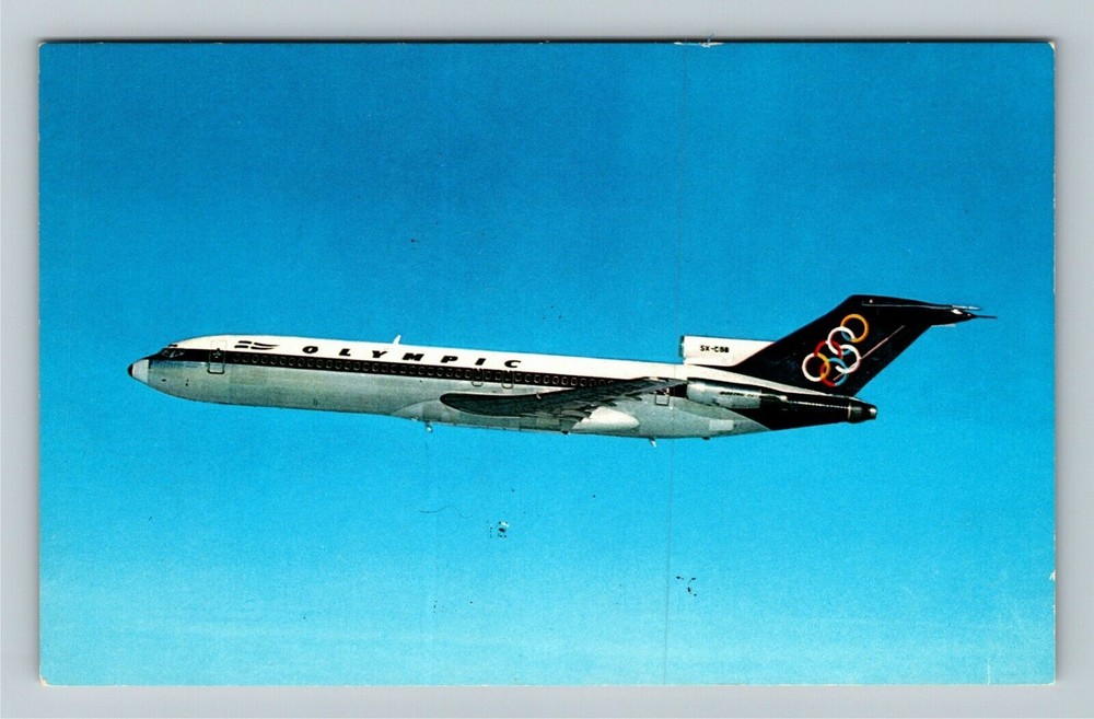 Olympic Airways Vintage Boeing 727-200 Aircraft Souvenir Postcard