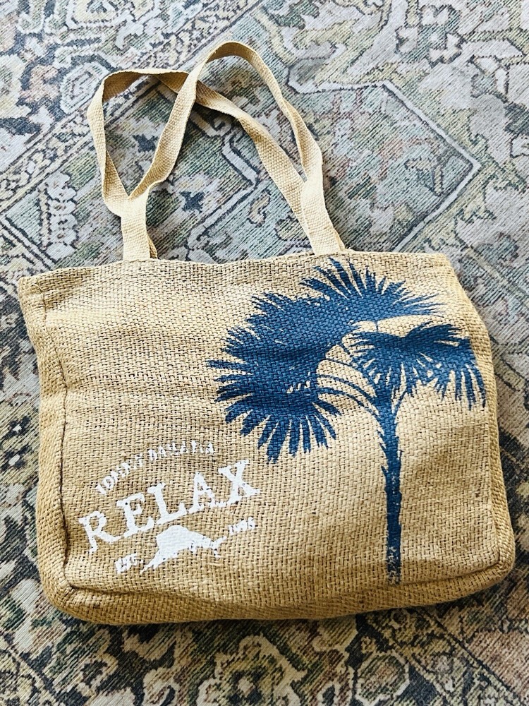 Tommy Bahama Natural Jute Beach Tote with Classic Island Style