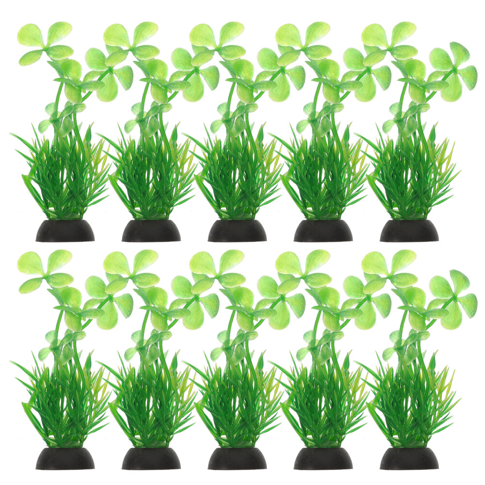 10 Pcs Plastic Aquarium Plants Large Fish Tank Decorations Root Tabs for