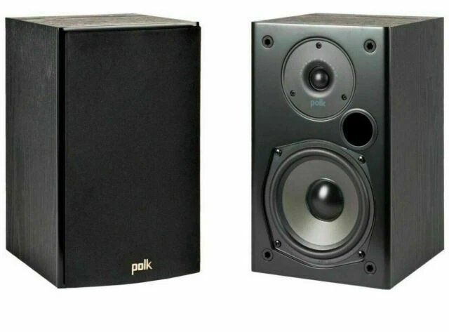 Polk T15 Home Theatre and Music Bookshelf Speaker - Black