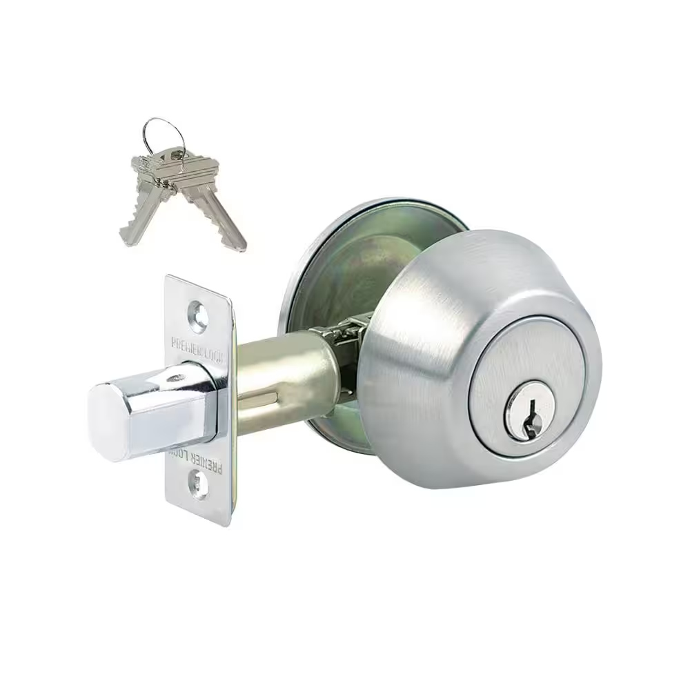Stainless Steel Grade 3 Single Cylinder Deadbolt Lock with 2 SC1 Keys