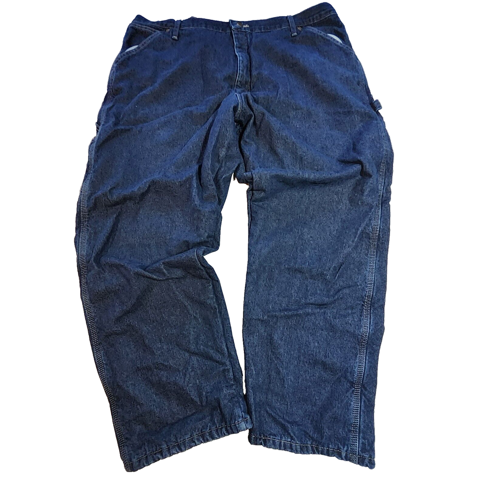 Wrangler Men's Fleece Lined Blue Denim Carpenter Jeans Dark Wash 94GRWSD 42X30