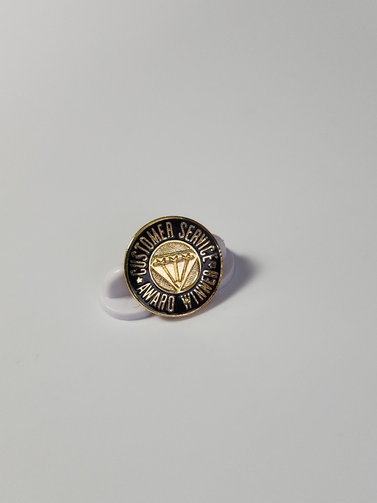 Customer Service Award Winner Lapel Pin Black & Gold Colors-image