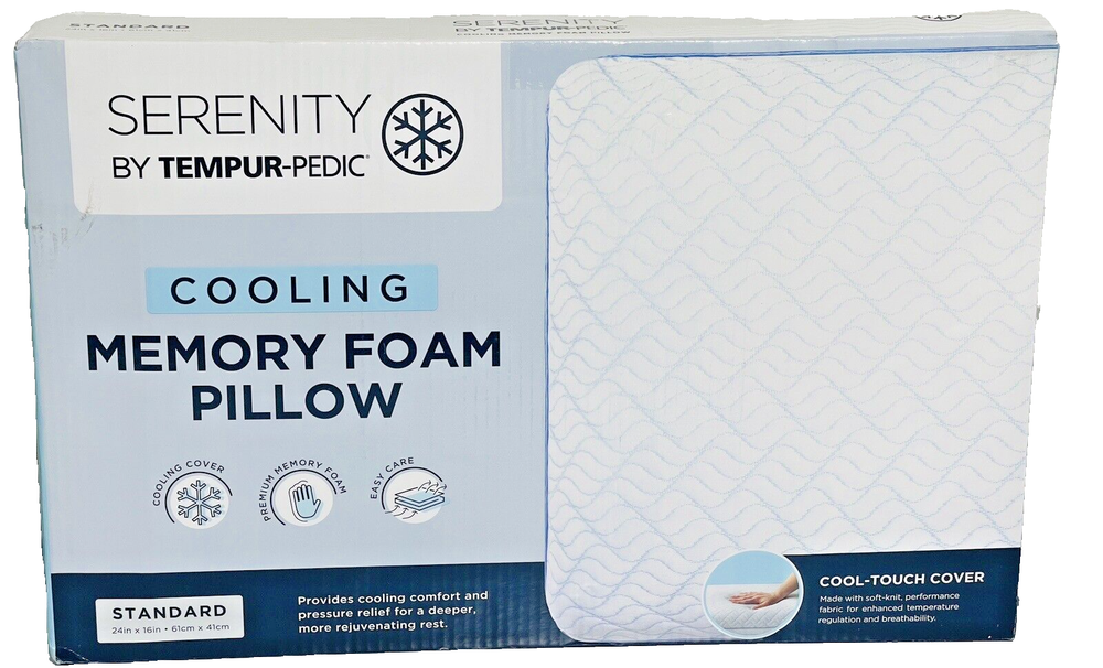 Tempur-Pedic Serenity Cooling Memory Foam Pillow Standard Size for Ultimate Comfort