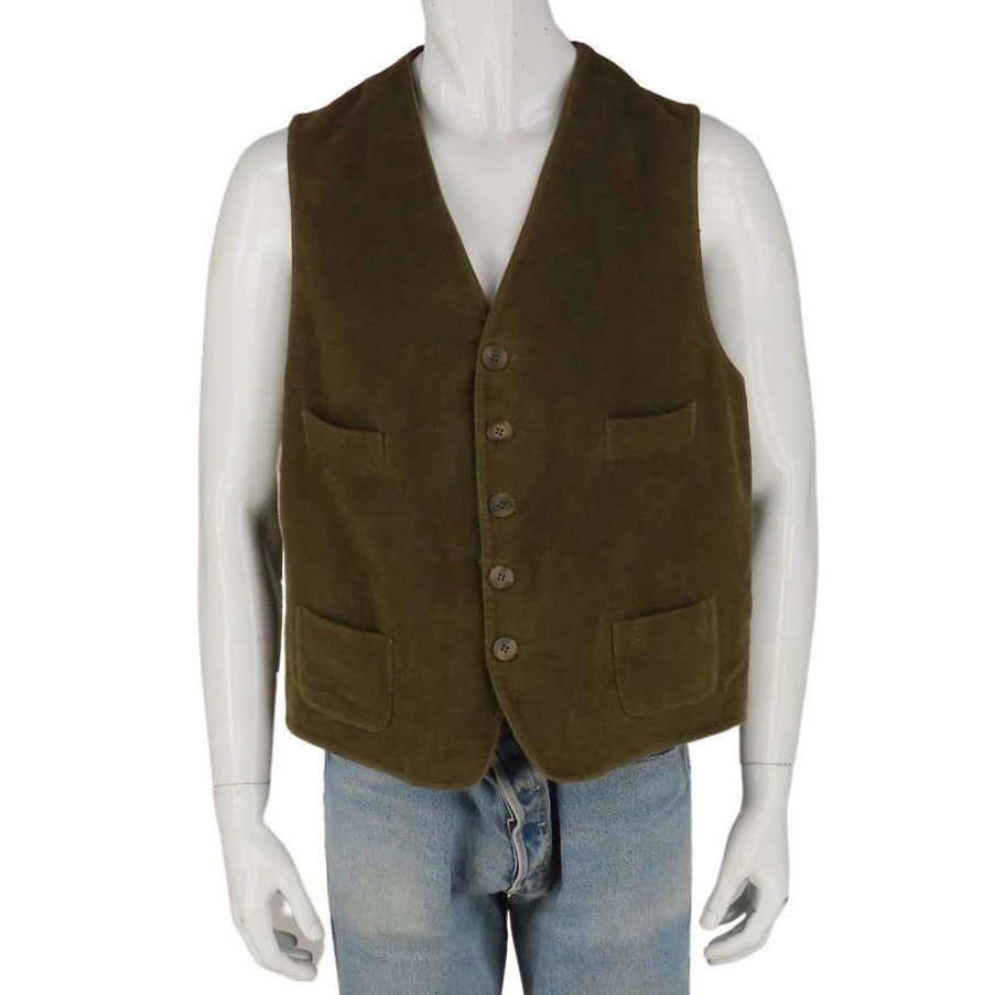 Vintage 90s Giorgio Armani Le Collezioni Olive Green Office Vest Suit