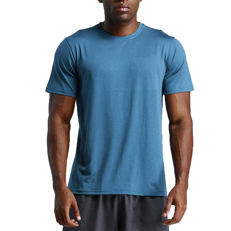 Solid Color Sports Quick-drying Men's Running Workout Short Sleeve