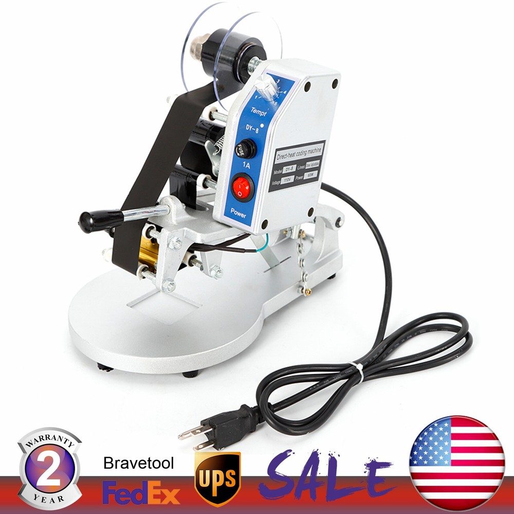 Manual Hot Stamp Printer Ribbon Foil Stamping Printer Batch Date Code 110V Stock