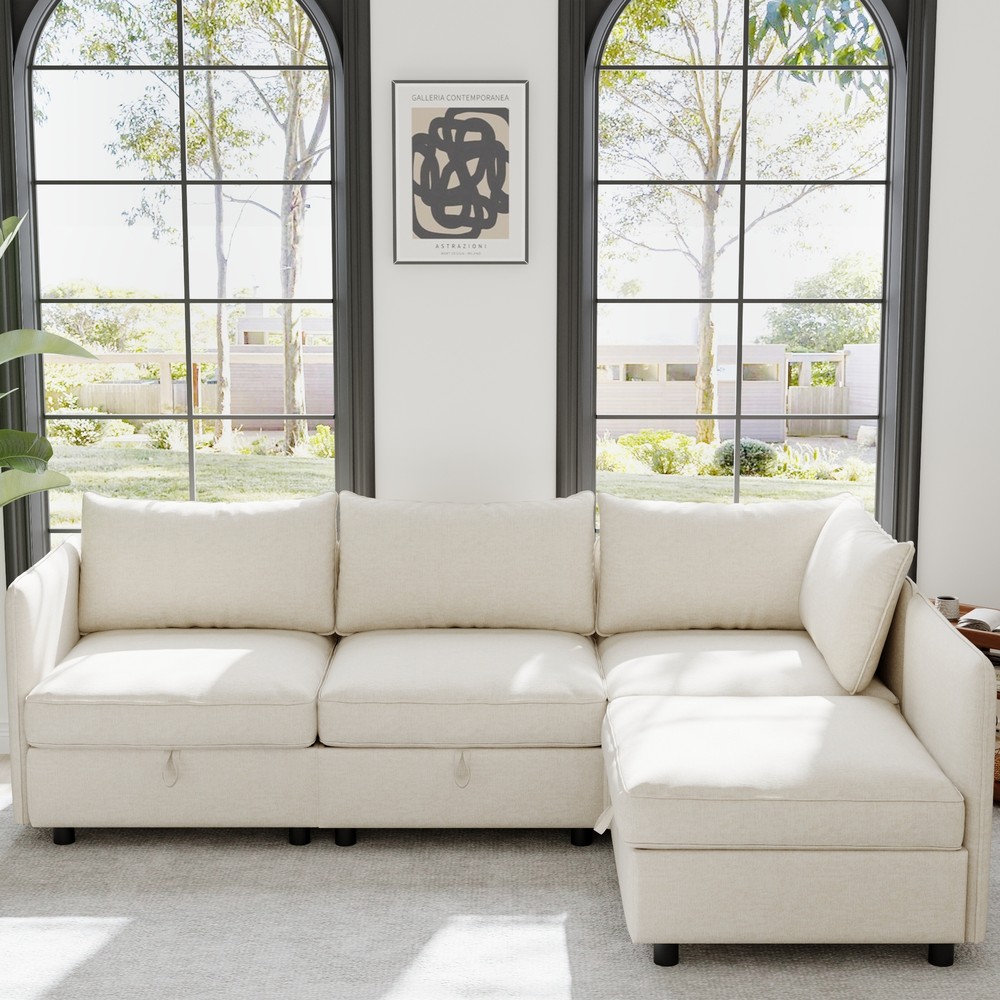Modular Sectional Sofa with Storage and Sleeper Functionality
