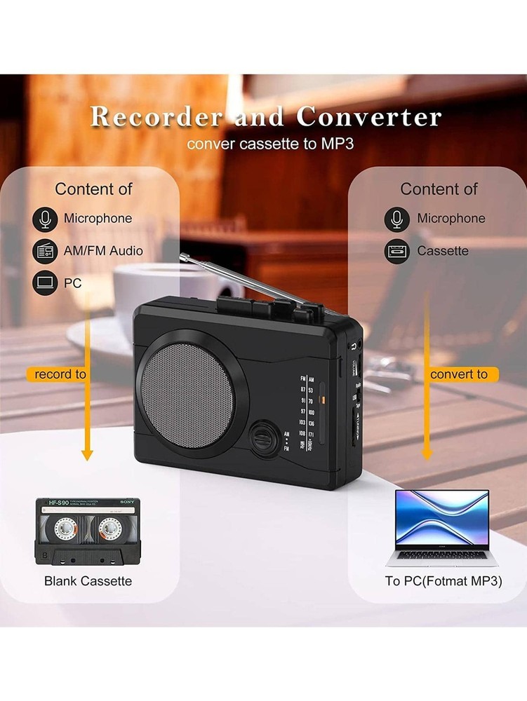 XYGC DIGITNOW Portable Walkman Cassette Player with AM FM Radio and Recorder