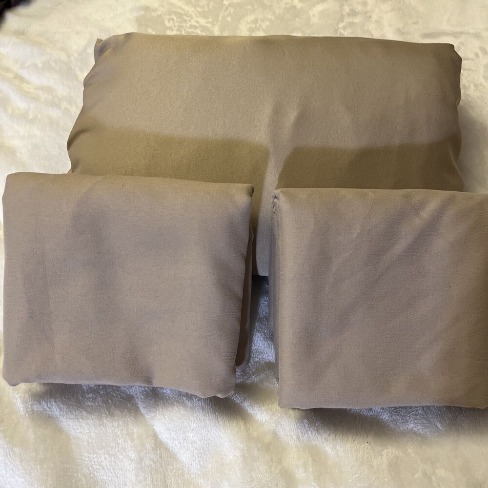 Better Homes Fitted Sheet And 2 Cases All King Tan Beige Microfiber CozyComfort