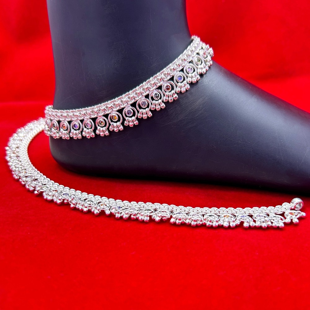 Indian Bridal Payal Pure Silver Anklet 84.25 Gram 10