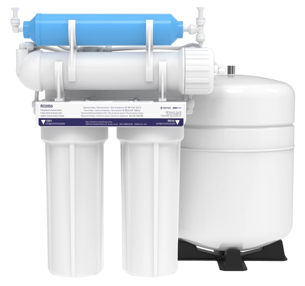 Pentair RO2050 Reverse Osmosis Water Filter System, Premium Under Sink 4-Stag...