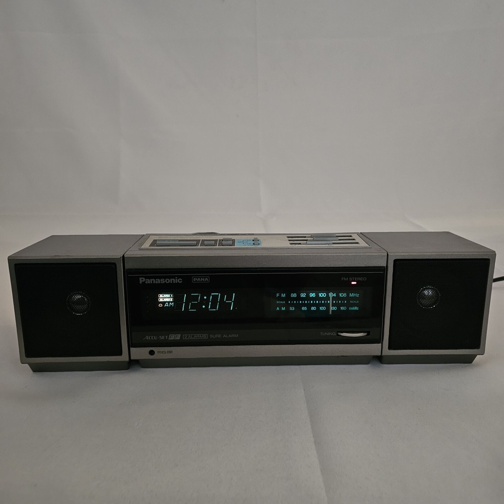 Vtg Panasonic Accu-Set Alarm Clock AM/FM Radio RC-X310 With Original Speakers GC
