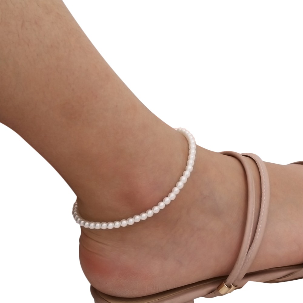 Faux Pearl Anklet Bracelet for Women Stylish Foot Chain Lovers Gift