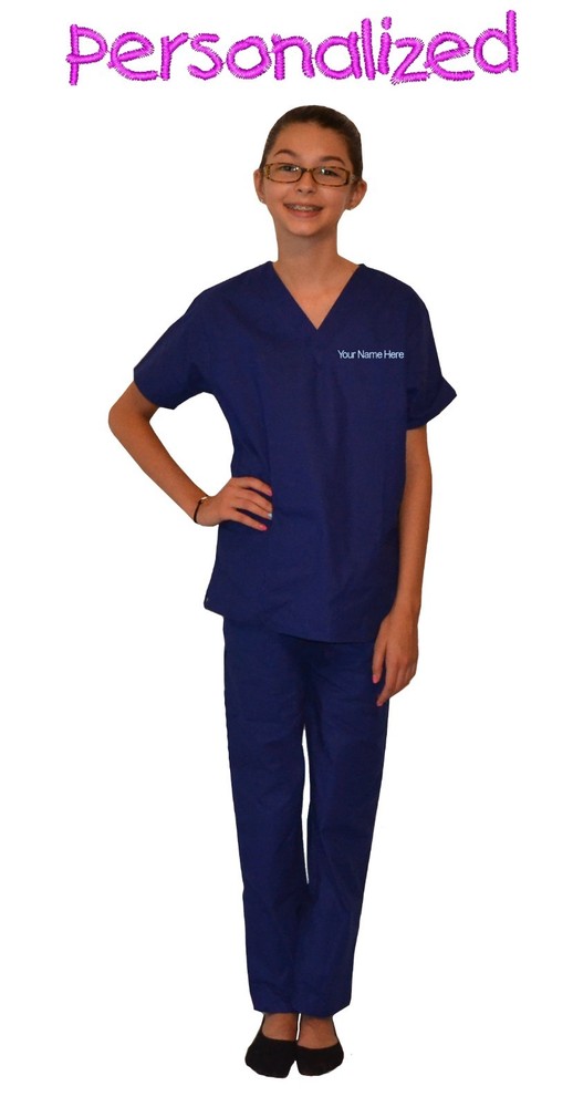 Royal Blue Kids Scrubs for Little Doctors Nurses & Vets - Personalized-image