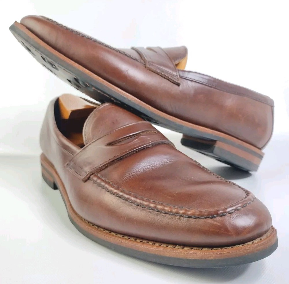 Allen Edmonds Addison Brown Leather Penny Loafers Men's Size 14 D