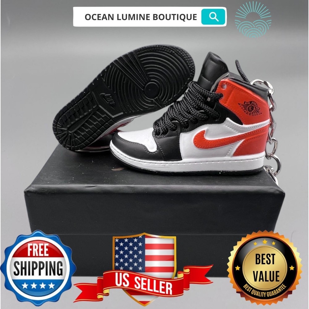 Air Jordan 3D Mini Sneaker Keychain, Basketball Sneaker Collectible, Box Options