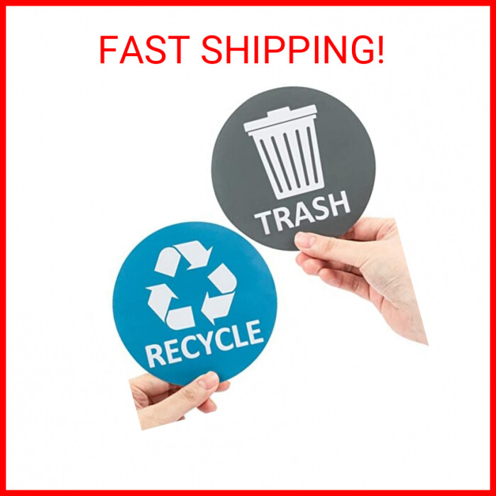 Sukh 6 Pack Recycle Sticker for Trash Can Large Sign Garbage Recycling Sticker R