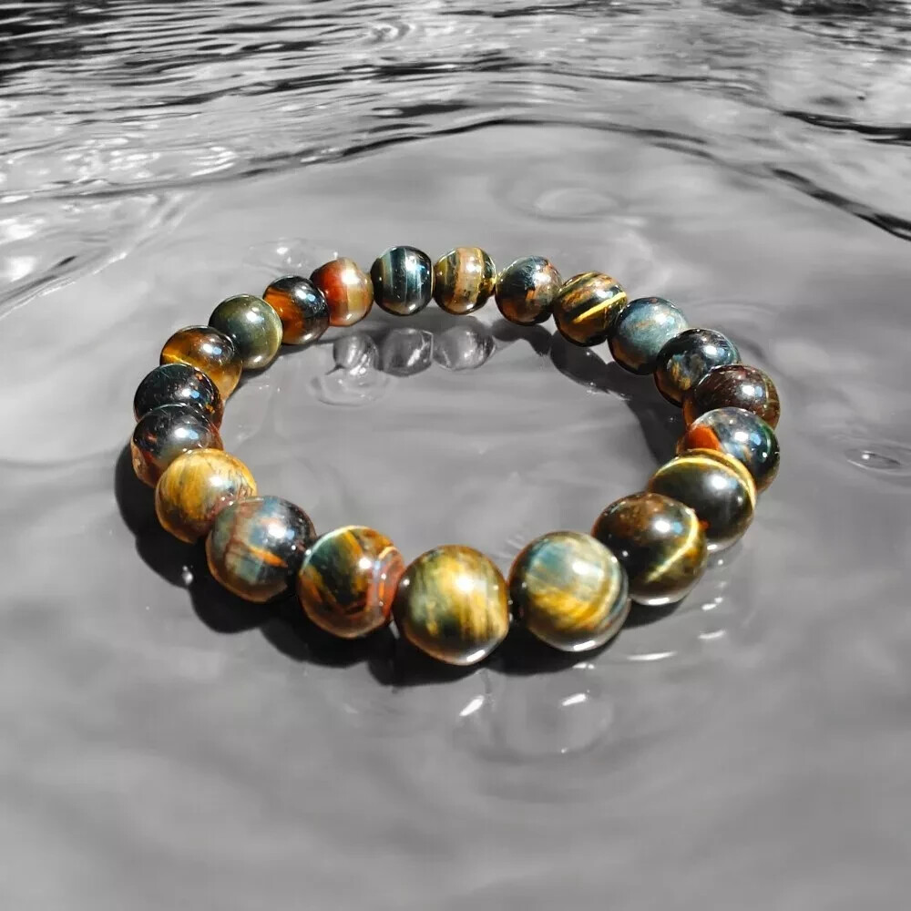 Healing Tiger Eye Bracelet | 10mm Natural Stones Hybrid Colors Unisex!BUY NOW!-image